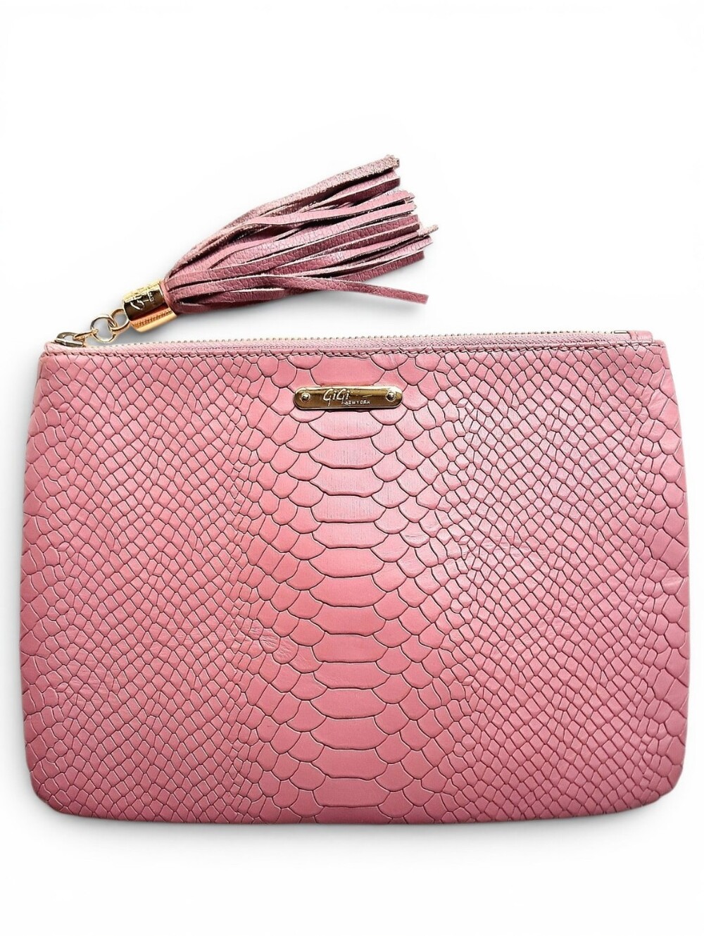 Gigi New York All-in-One Clutch Pouch NWOT Mauve Leather 9.5w X 7h